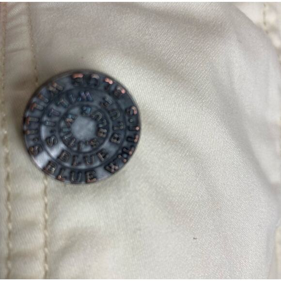 Blue Willi's Life Jacket Women M Cream Studs Embroidered Coat of Arms Style Back - Picture 11 of 13